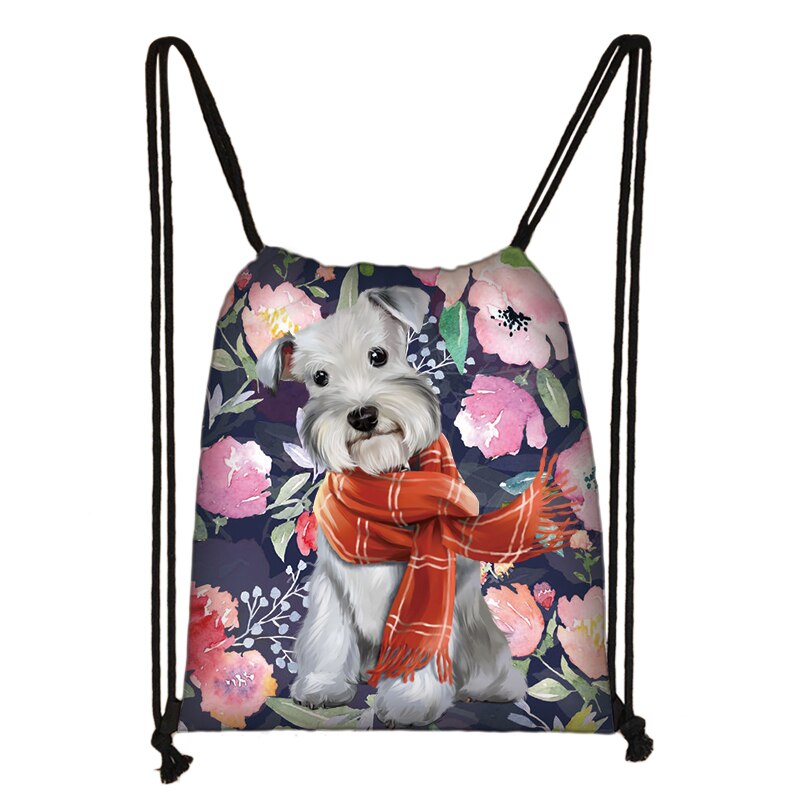 Sød yorkshire terrier / shiba inu / beagle / bulldog snøre taske dame opbevaringstaske hvalp hund rejsetasker rygsæk: Skdyorkshire 01
