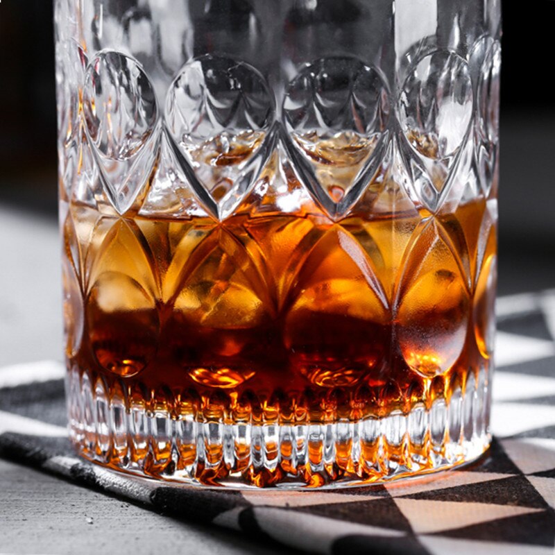 Hushållsartiklar av premiumkristall whiskyglas dricksglas glasfritt bly graverat konjakglas perfekt för cocktailjuice