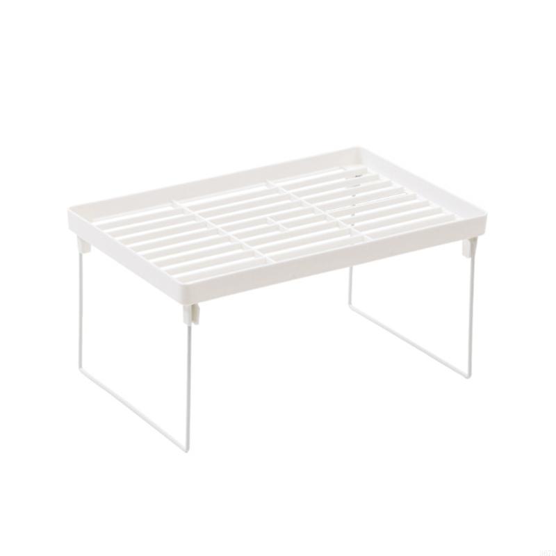 920L White Wire Stacking Cabinet Shelf Stackable Foldable Stand Rack Desk Countertops Storage Holder Shelf Space Saving Shelf: WHITE