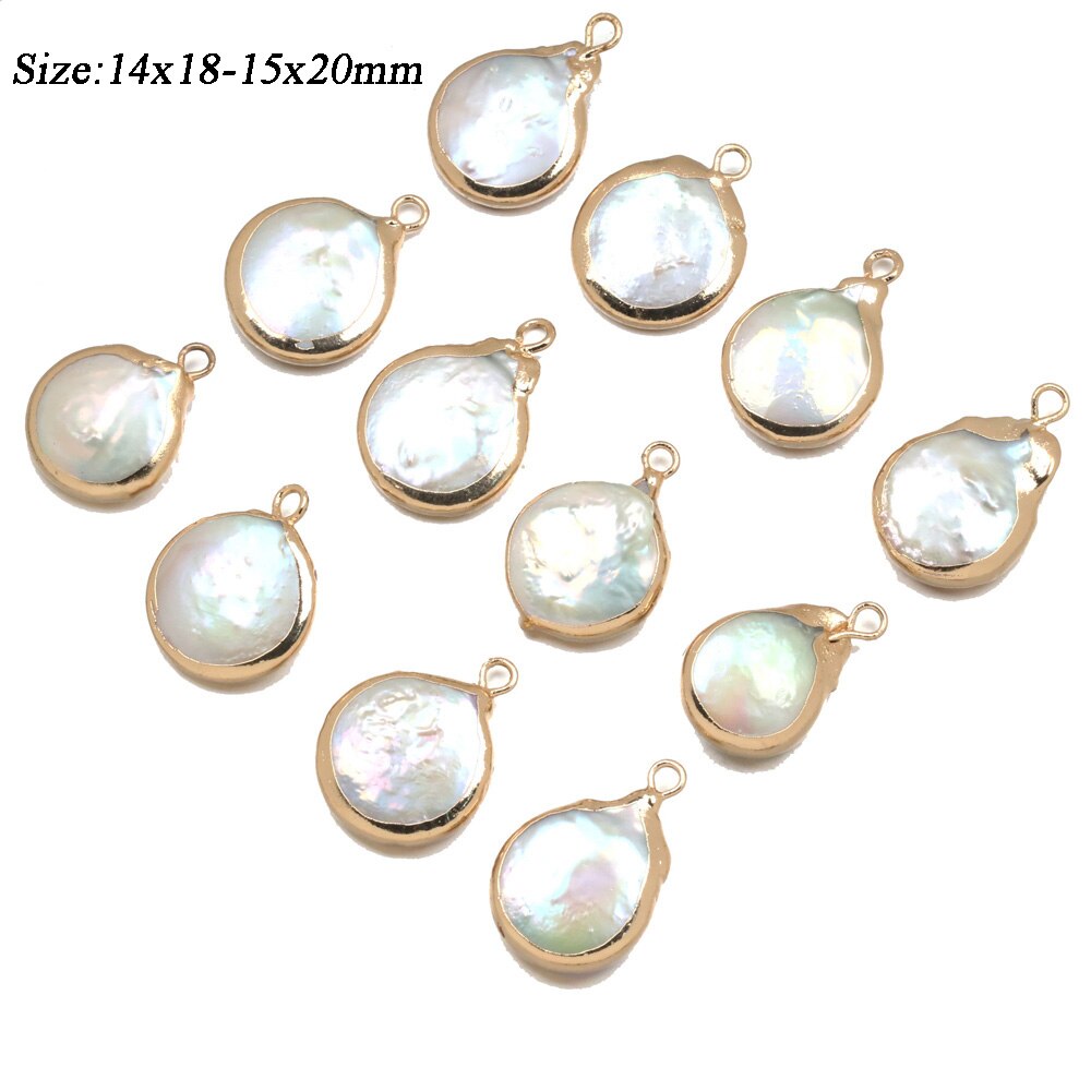 Natural Freshwater Pearl Pendants Charms Connector Pendants for Jewelry Making DIY Accessories Fit Necklaces Bracelet Earrings