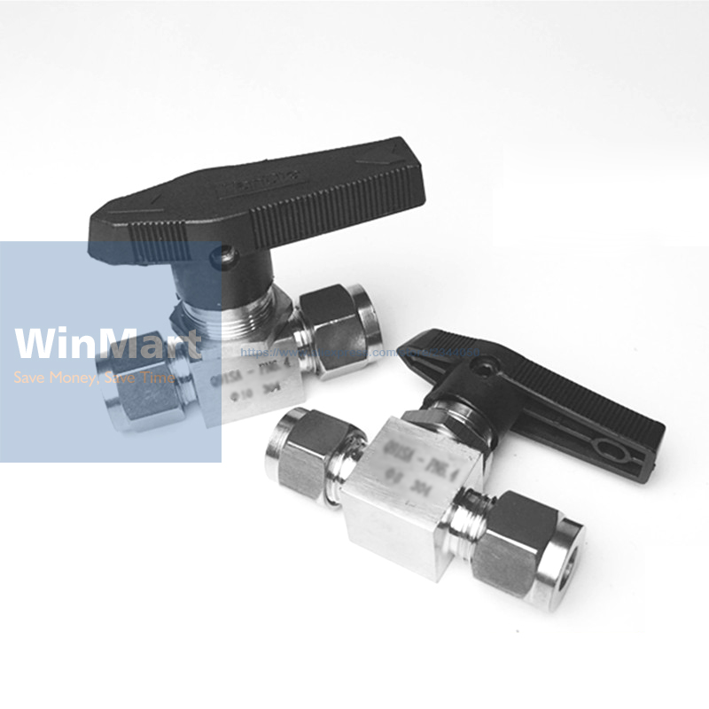 1PC Compression fitting shut off Ball Valve 915 PSI 304 Stainless Steel Fit For 14mm O/D Tube