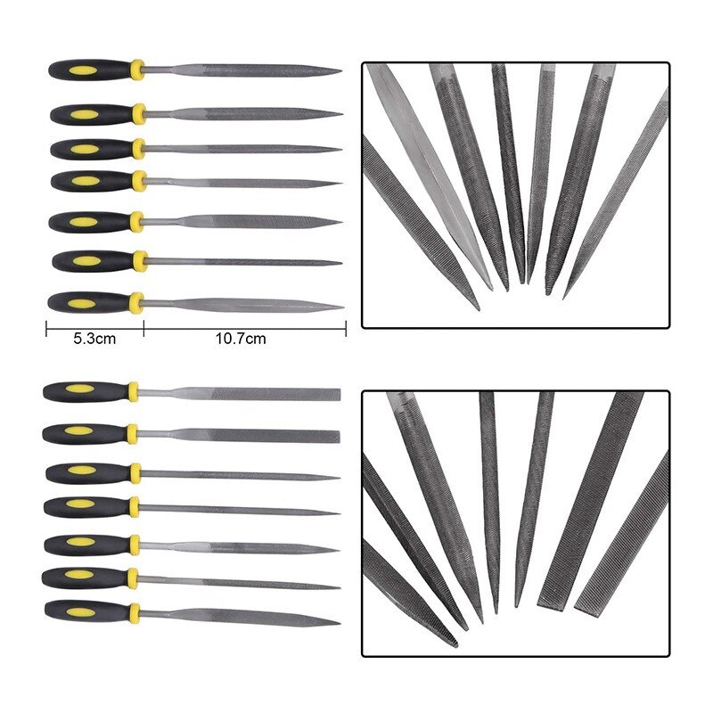 19Pcs Staal File Tool Set File Set Bestand Kit Platte Driehoek Half-Ronde Ronde Bestand Dubbele Patroon 140mm Hand Tool Sets