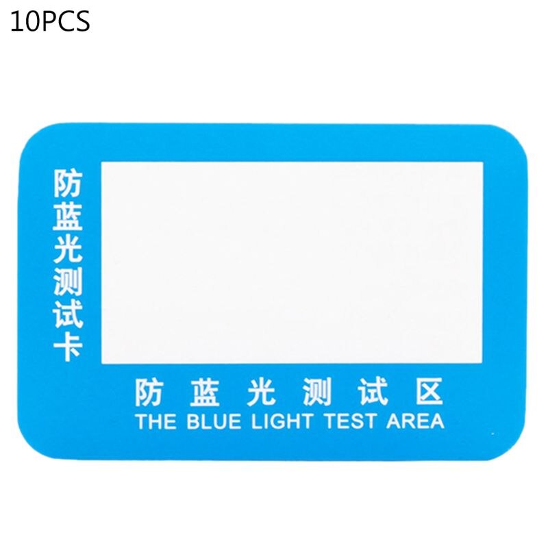 10 stk/sæt pvc briller anti-blåt lys testkort test lyseblåt lys detektionskort