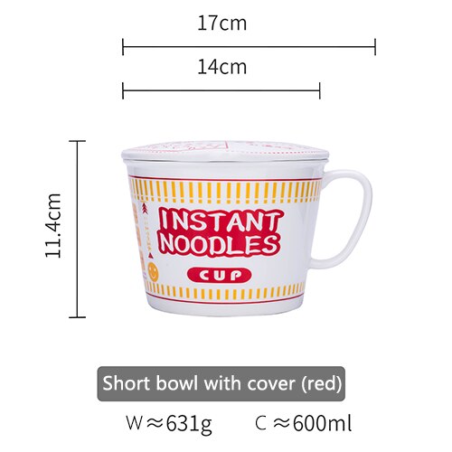 Japanse Creatieve Grote Thuis Ramen Kom Met Deksel Grote Studentenflat Noodle Granen Kom Keramische Cup Instant Noodle Kom: Red S