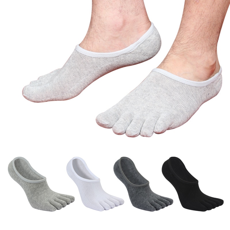 Vijf Vinger Teen Sokken Mannen Mode Ademend Katoen Antislip Sokken Anti-Slip Calcetines No Show Korte Onzichtbare Sokken