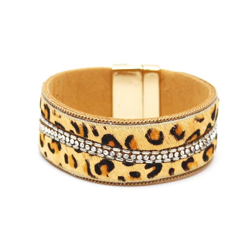 Multilayer Leather Bracelet Women Femme Cool Clasp Wristband Wrap Bracelets Metal Pulseira Jewelry: 1