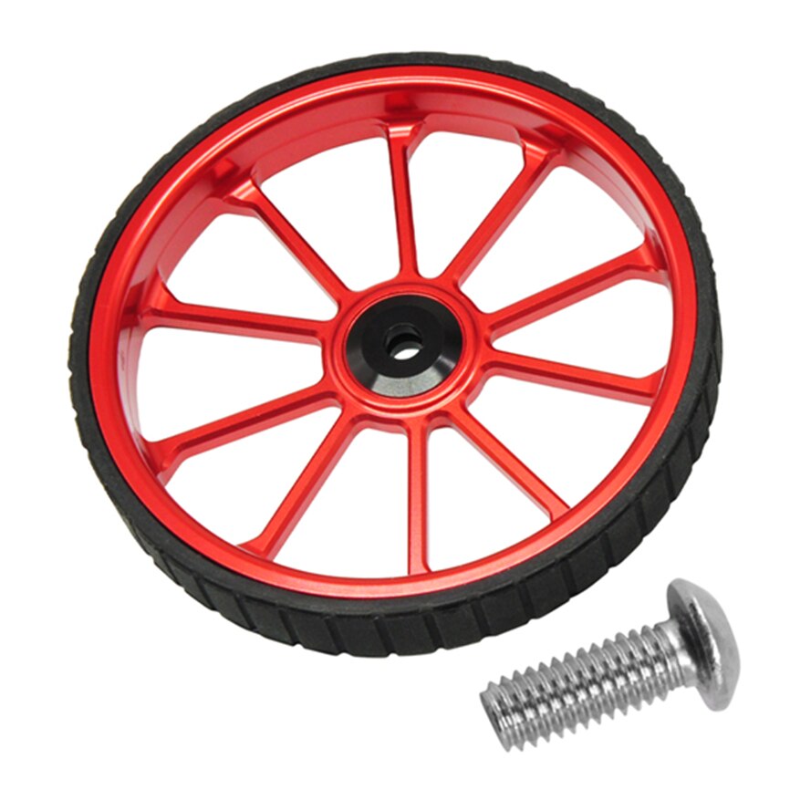 Litepro Falten Fahrrad 100MM Durchmesser Große Einfache Rad Verlängerung Stange Teleskop Legierung Schieben Räder Für Brompton Birdy Fahrrad: 1pc rot