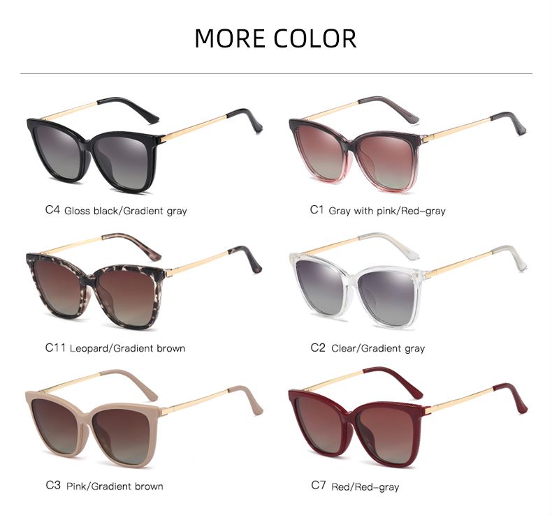 Gafas de sol polarizadas para mujer, montura con Clip magnético, graduadas para miopía, nuevas