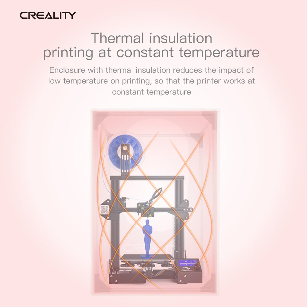CREALITY 3D Printer Enclosure Small Size 72*60*48CM Aluminum Foil With Frame Retardant Safe,Quick Easy Installation