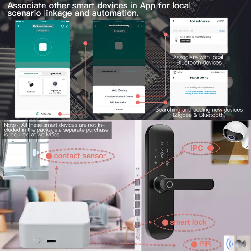 WiFi+Bluetooth+Zigbee Multi-mode Smart Gateway Tuya Wifi Zigbee Hub Smart Gateway Voice Control Work With Alexa Google Home
