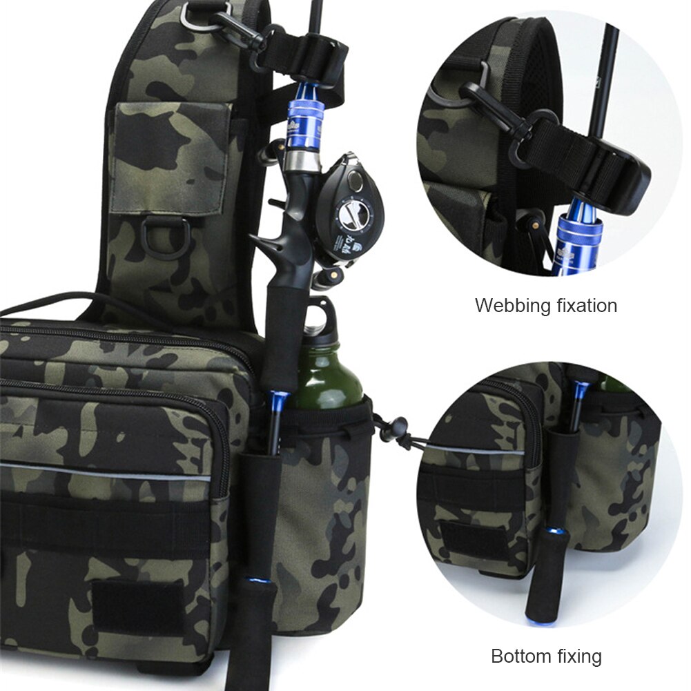 Multi-function Fishing Bag Nylon 600D Fish Lure Bait Storage Case Shoulder Packs for Outdoor Fishing Portable Accessories