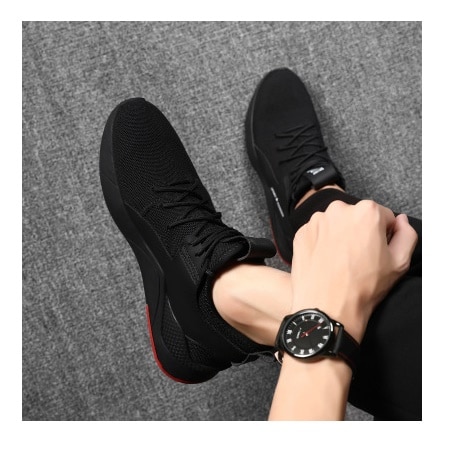 spring shoes men Sneakers Breathable lace-up Comfortable Non-slip Soft Mesh flat Casual shoes