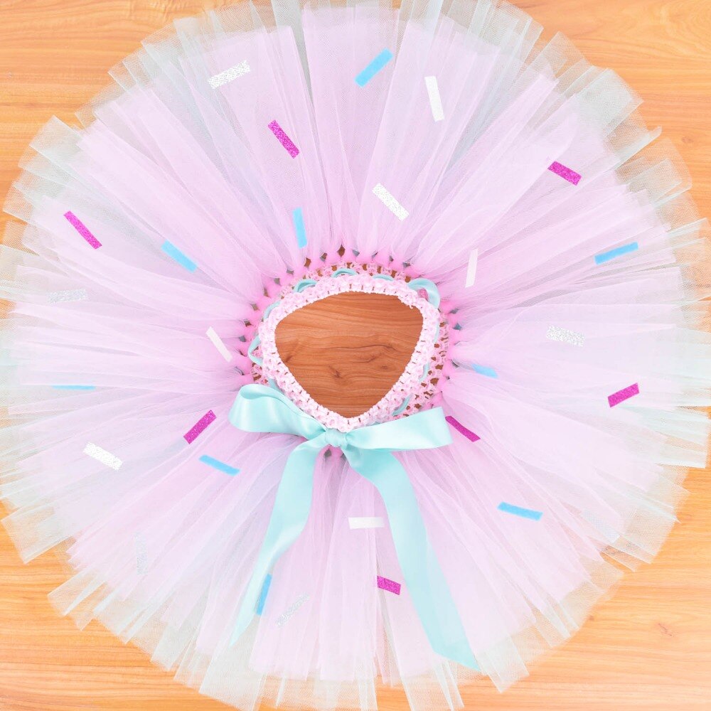 Roze Snoep Donuts Meisje Sprinkles Tutu Rok Baby 1st Verjaardag Party Kostuum Kinderen Dans Rok Baby Peuter Tulle Rok