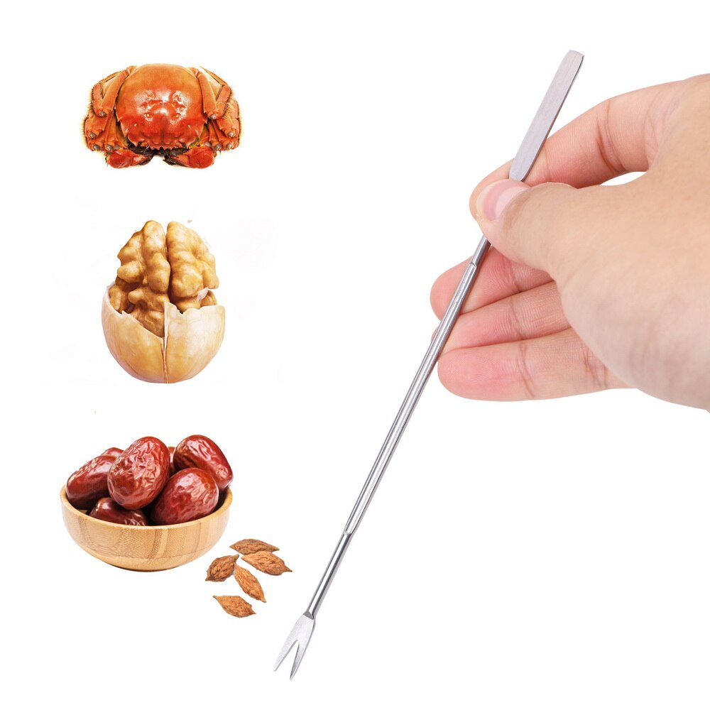 Lobster Crab Needle Fork Gadgets Mulitfunction Walnut Mini Crowbar Stainless Steel Fruit Fork Claws Sheller Seafood Tools