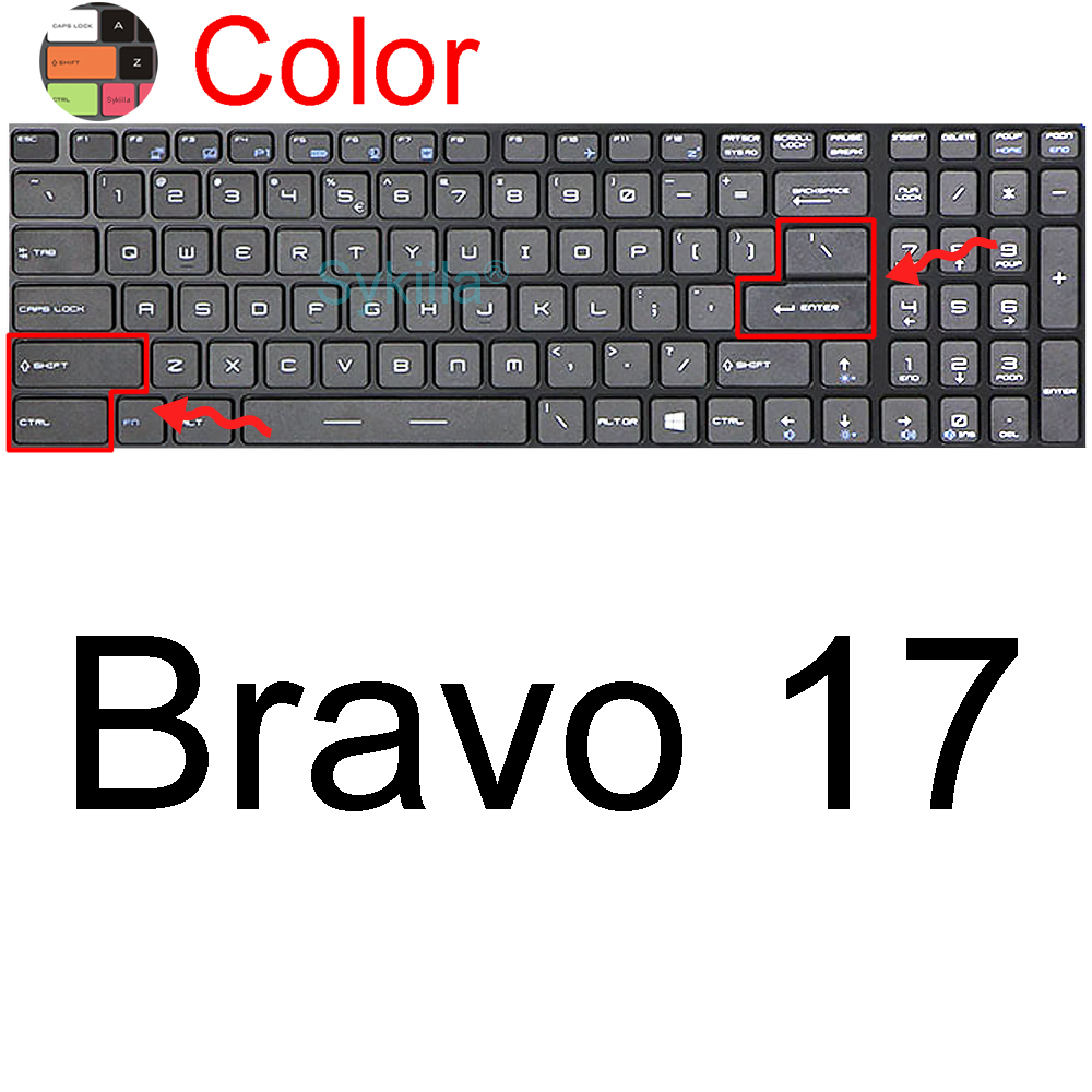 coperchio per tastiera per MSI Bravo 15 Bravo 17 A4DDR Custodia protettiva in silicone TPU 15.6 17.3 Accessori per computer portatile da gioco Nero trasparente: MULTI