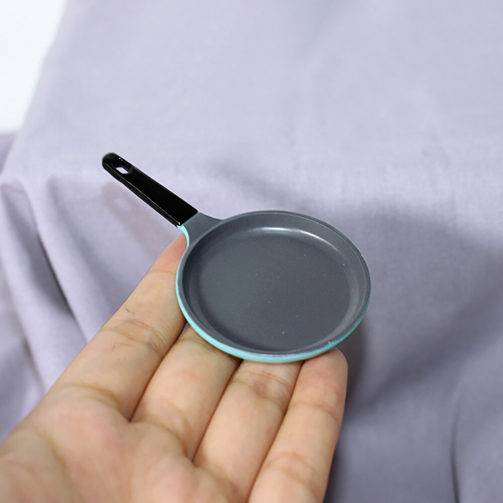 1/12 1/6 Dollhouse Miniature Accessories Mini Alloy Frying Pan Model Simulation Saucepan Toys for Doll House Decoration