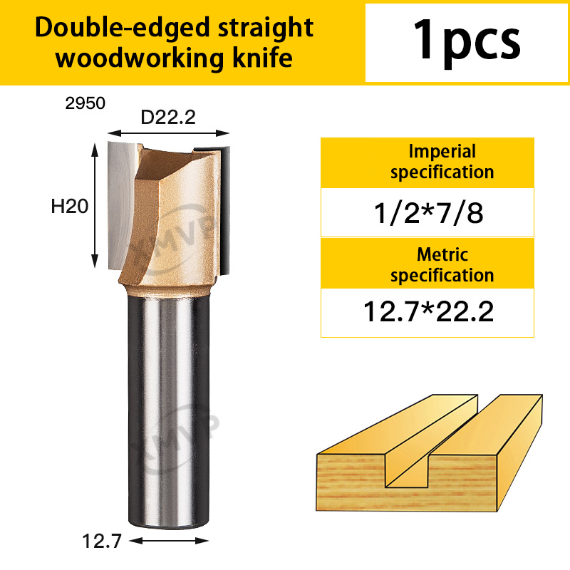 Fresa para carpintería con cuchillo recto de doble filo extendido, cabezal de herramienta para máquina de grabado y recorte, máquina de torno: 8 mm