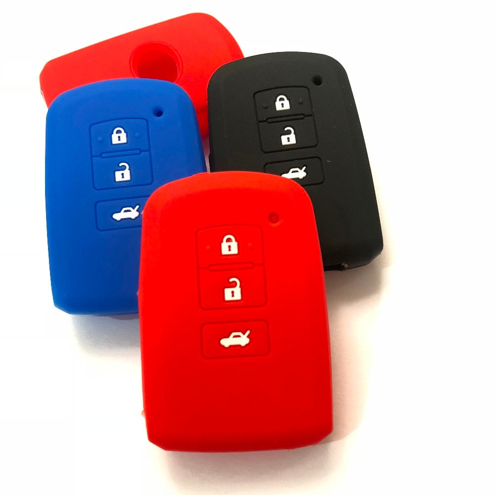 Smart Key Pouch Case Voor Toyota Auto Avalon Highlander RAV4 Camry Prius 3 Knop Siliconen FOB Houder Land Cruiser Corolla