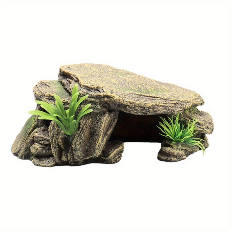 1pc akvarium skilpadde akvarium dekorasjon terrasse kunstig ly dekor ornament reptil hvile til fisk terrapiner frosker skilpadder: misligholde tittel