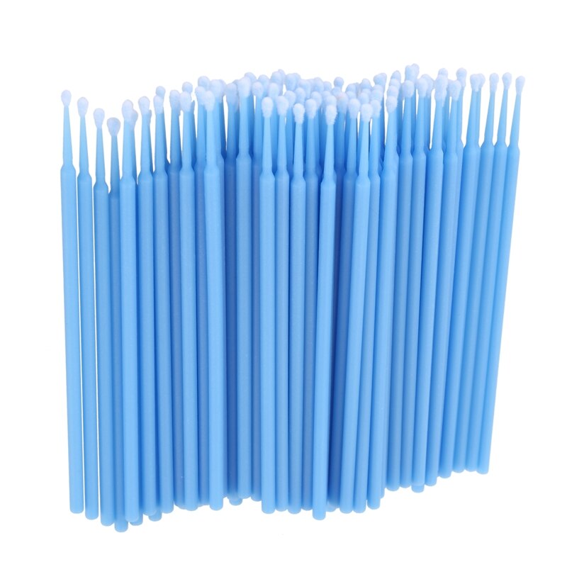 100 Pcs Micro-Borstel Wegwerp Materialen Tand Applicators Medium Fijne: Sky Blue