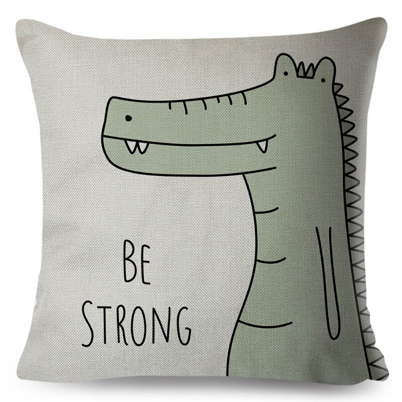 Nordique zèbre hippopotame girafe Lion Crocodile taie d'oreiller décor Animal housse de coussin pour canapé taie d'oreiller taies d'oreiller 45x45cm: H12
