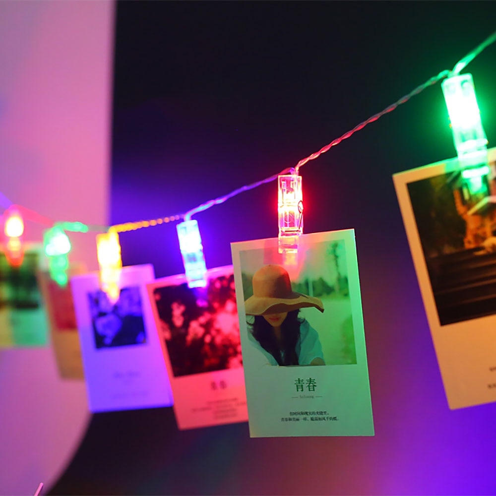 Romantische warme familie party gebruik touw licht LED clip licht geavanceerde foto lijn met 40 clips