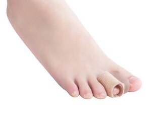 Siliconengel Stof Bedekte gel sub-teen HALLUX VALGUS separator teen set tweede teen bone teen separator voor voeten zorg