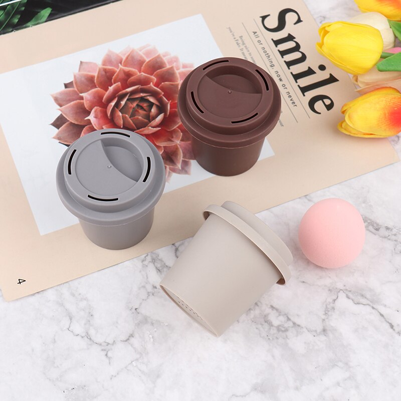 neue Heiße Leere Kaffee Tasse Schwamm Stehen Lagerung Fall Make-Up Puff Halter Leere Kosmetik Trockenen Box Tragbare Make-Up Zubehör