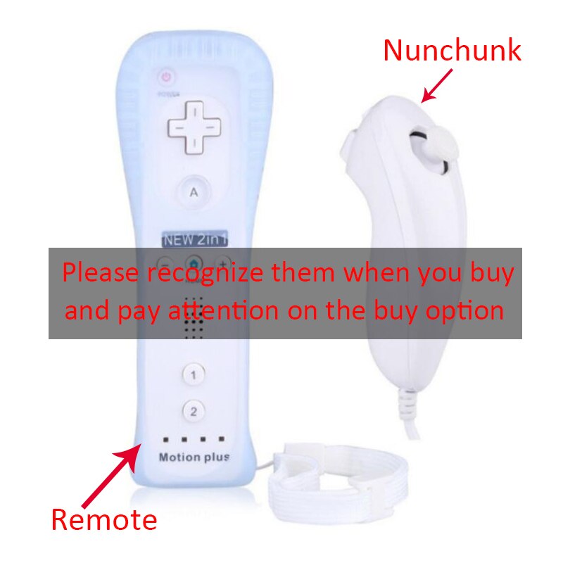 Black Built in Motion Plus Remote Nunchuck Controller + Case for Nintendo for Wii