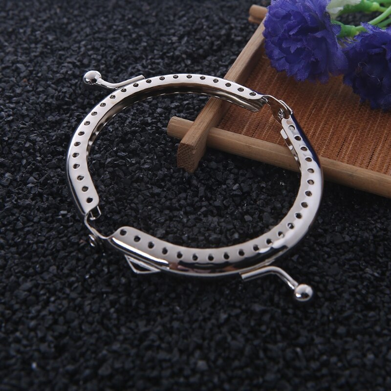 Fermoir en métal 6.5cm, 1 pièce, pour pochette, porte-monnaie, couleur argent, directe