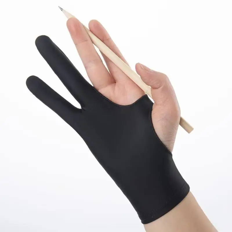 Tweevingerige anti-aanslaghandschoen voor kunstenaars, tekenen met pen, grafische tablets, handpalmbestendige handschoen voor android-tablets