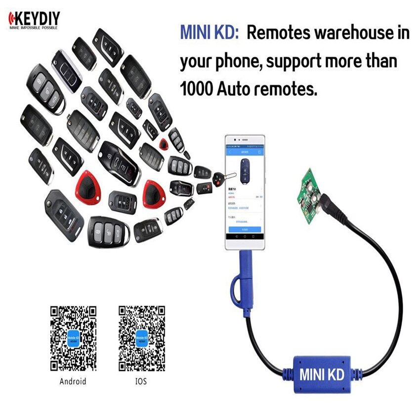 KEYDIY Mini KD Remote Key Generator Remotes in Mobile Phone Support Android Similar with KD900 + B11 B29 B09-4 B20-3+1 B01-3+1