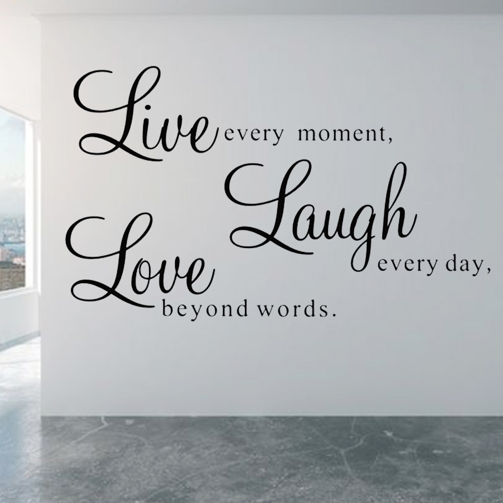 Engels Tekst Live Laugh Love Quote Vinyl Sticker Verwijderbare Art Wall Stickers Diy Home Decor Sofa Achtergrond