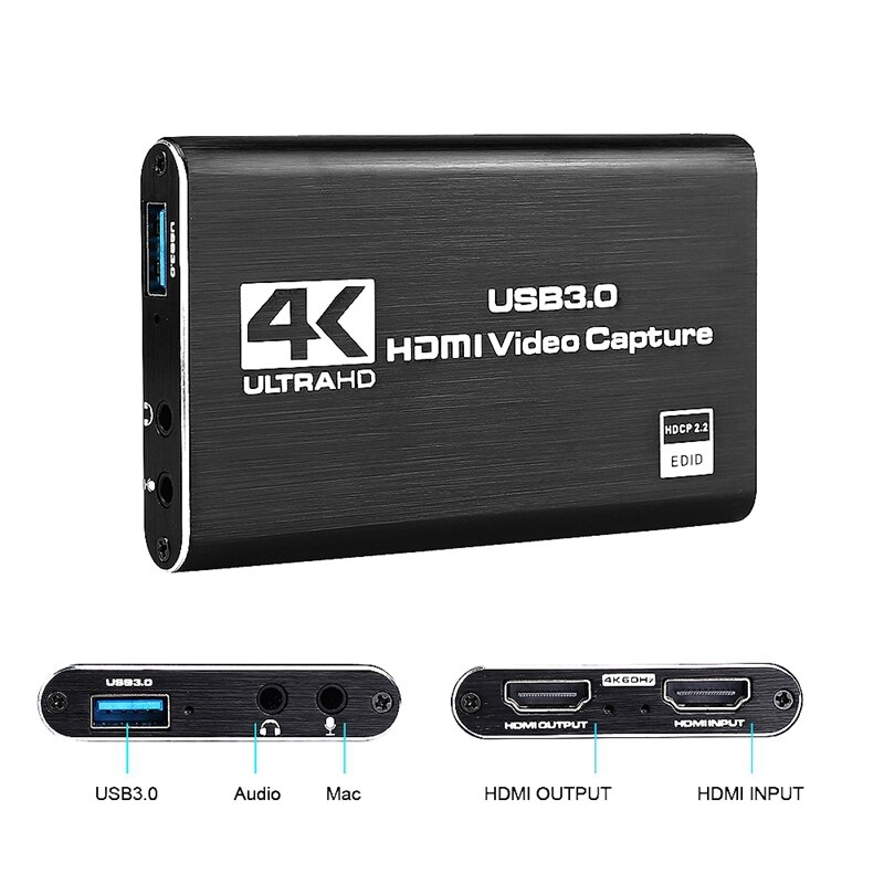 Hdmi video capture card 4k sn record usb 3.0 1080p 60 fps game capture device