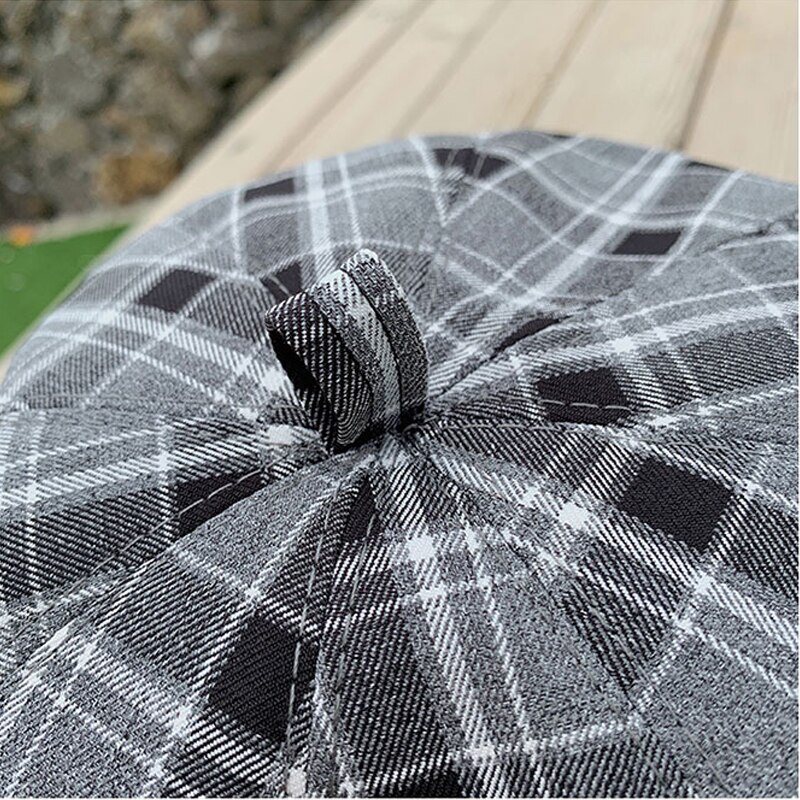 Foux baret plaid kvinder sommer sød nyhedsdreng hat maler koreansk stil fransk hårspænde damer kvindelig justerbar reb