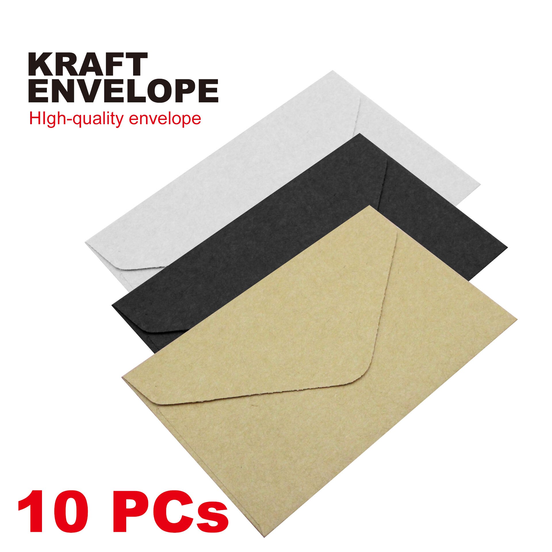 10PC Classical White Black Kraft Blank Mini Paper Window Envelopes Wedding Invitation Envelope Envelope