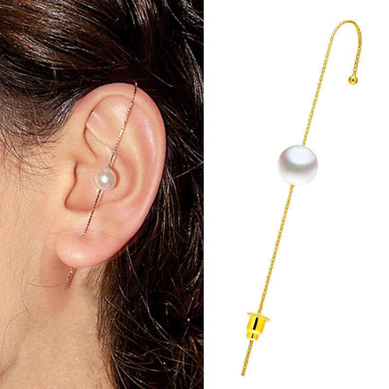Vkme charm kristal oor klimmer ketting link oorbellen voor dames heren gouden stud manchet oorbellen parel haak oorbel sieraden