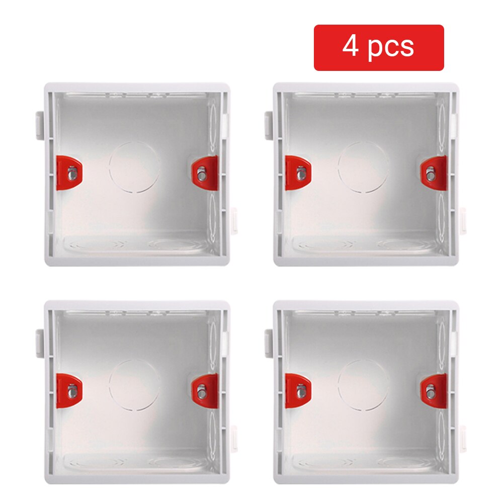 Mount Back Box Switch Socket Box 50mm Depth Wall Switch 86 Type Wall Socket Cassette Light Switch EU Standard Internal Mount: 702A-4PCS