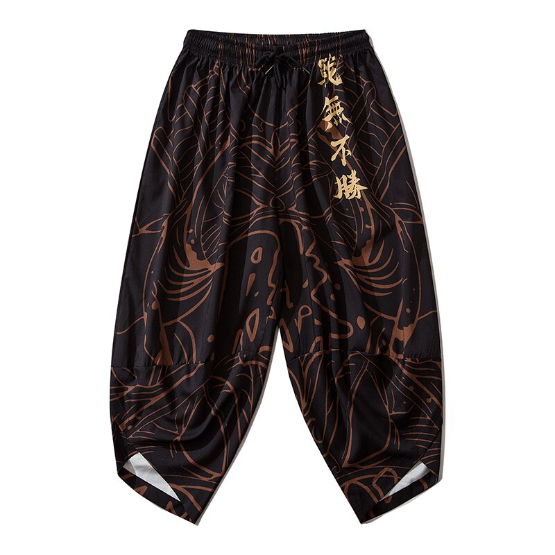 Bebovizi-Kimono con estampado japonés para hombre, ropa tradicional, pantalones sueltos, informal, Yukata, calle, Asia: pants / XXL