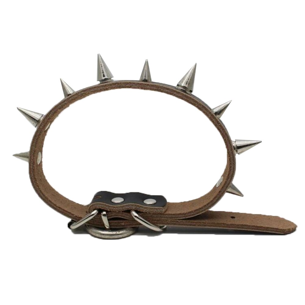 Met spikes versierde kleine grote kattenhalsband met klinknagels, hondenhalsband voor kittens, leren halsband voor pitbull en bullcat.
