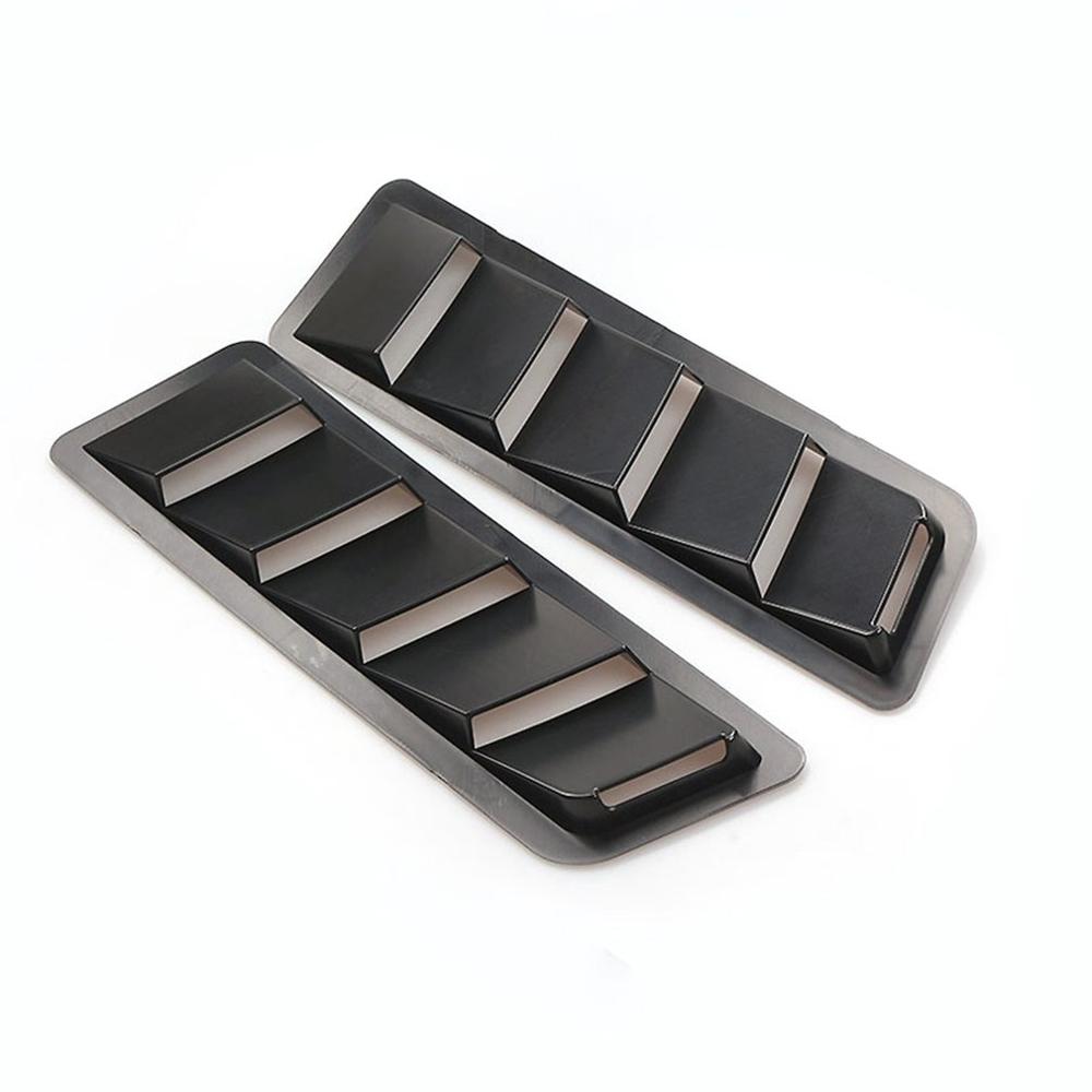 Universal bil luftindtag scoop motorhjelm udluftning abs louver kølepanel trim sæt mat sort udskift biltilbehør