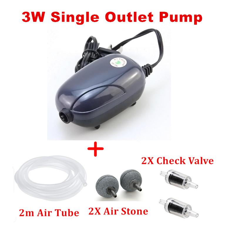 220v 3w 5w akvarieluftpump akvarium mini luftkompressor enkel dubbelutlopp syrepump akvarietillbehör för fisk: Röd