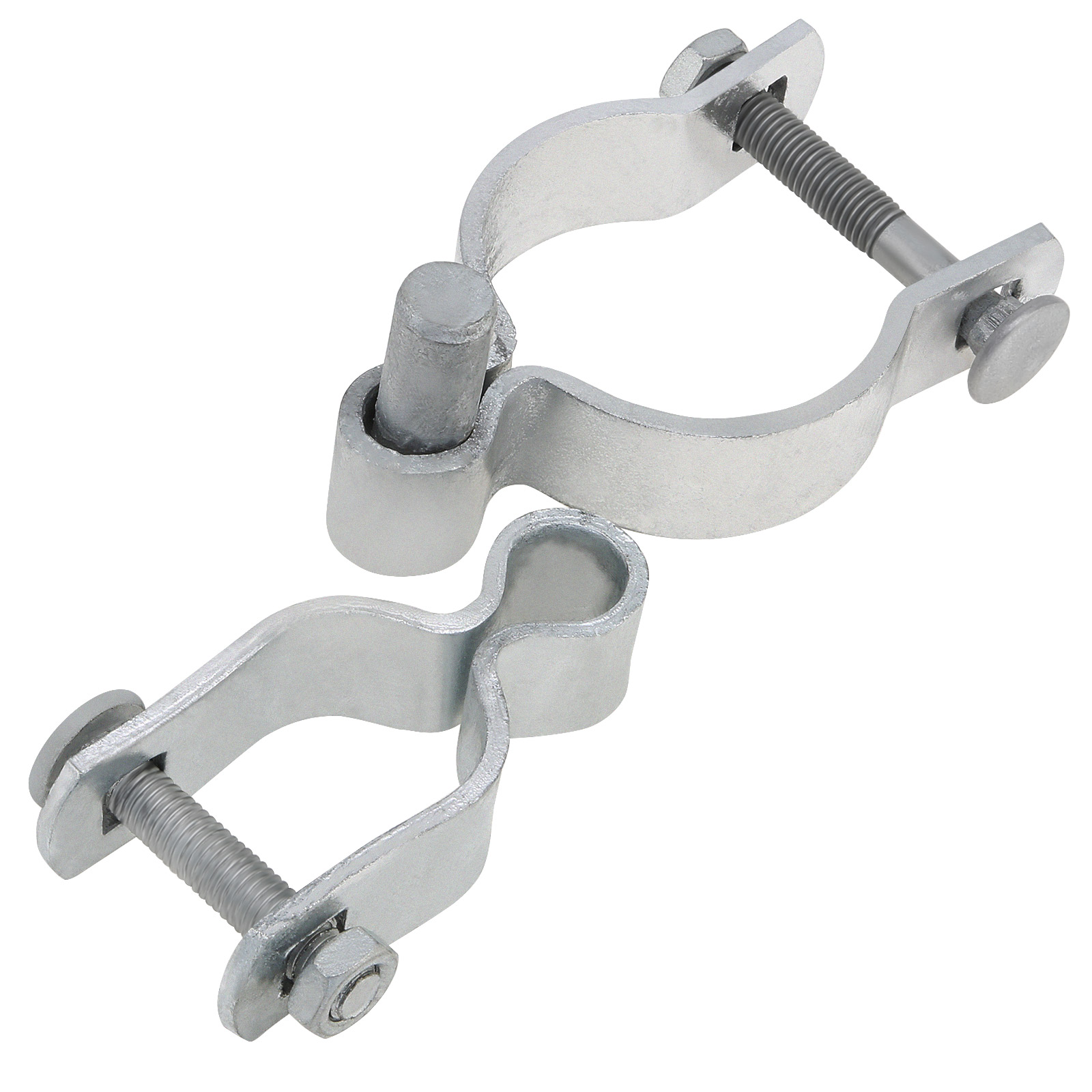 2pcs 1-3/8 x 2-3/8 Chain Link Fence Gate Post Hinge with 1-3/8 Female Hinges 2-3/8 Male Hinges Heavy Duty Gate Hinges