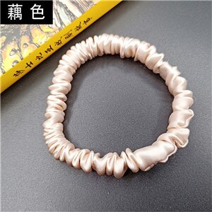 Free shippping women sweet small pure silk hair scrunchies cute gum OL basic Hair Tie Ponytail Holder: Pale-pinkish-gray