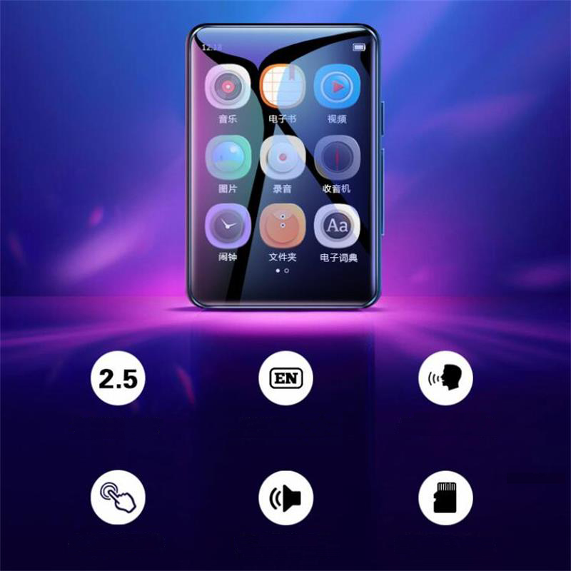 MP4 Speler Bluetooth5.0 Full Touch Screen Ingebouwde Luidspreker Originele BENJIE-X5 Hifi Lossless MP4 Music Video Player Met Fm