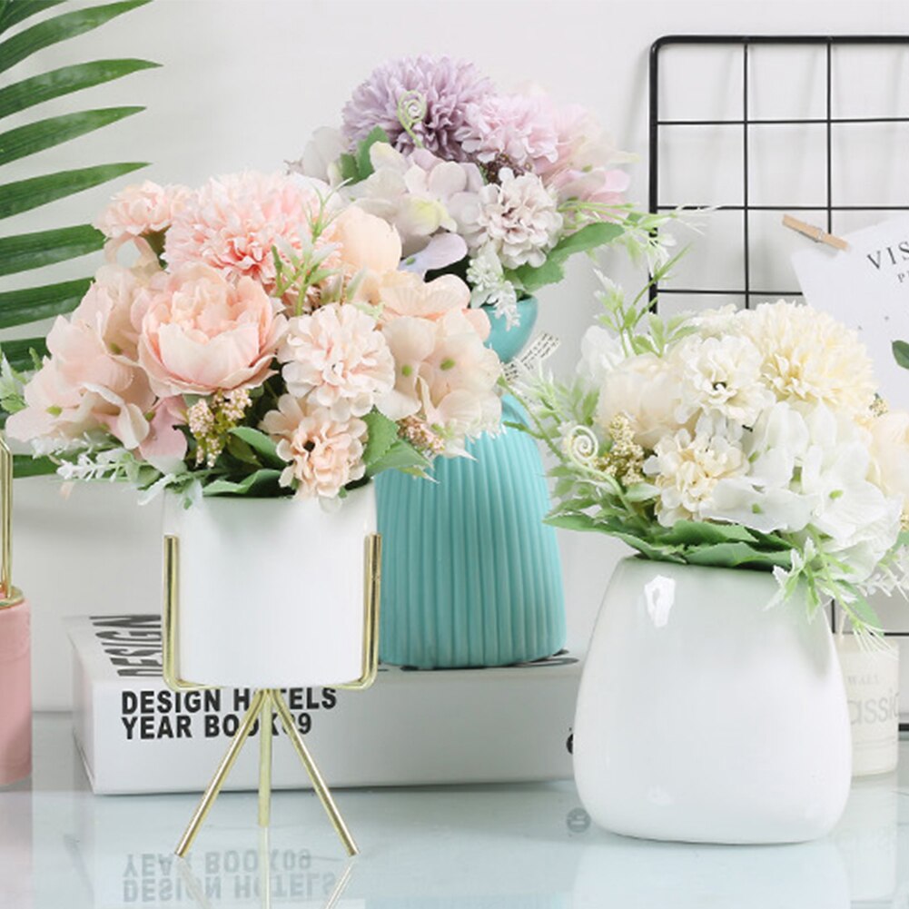 Ins flores artificiais de alta qualidade, decoração para casa, flores peônia branca, buquê de decoração, acessórios de fundo