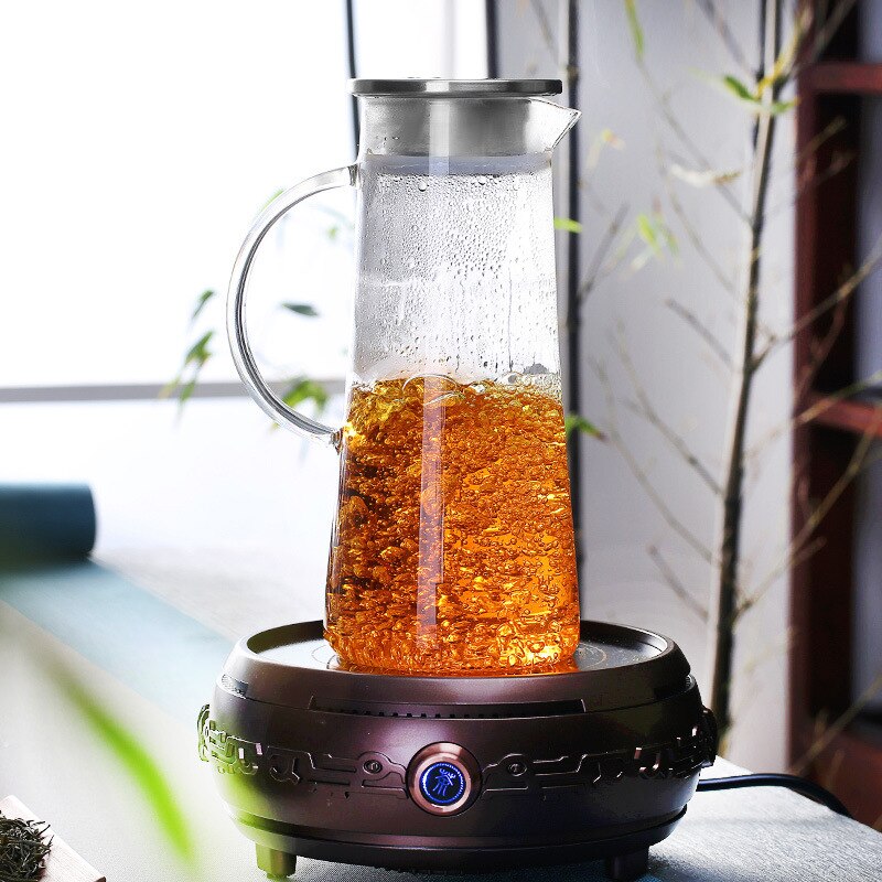 Household Cold Water Pot Heat-resiting Glass Utensil Coffee Flower Tea Juice Pot Drinks Jug 1400ml Pitcher Tanks Container