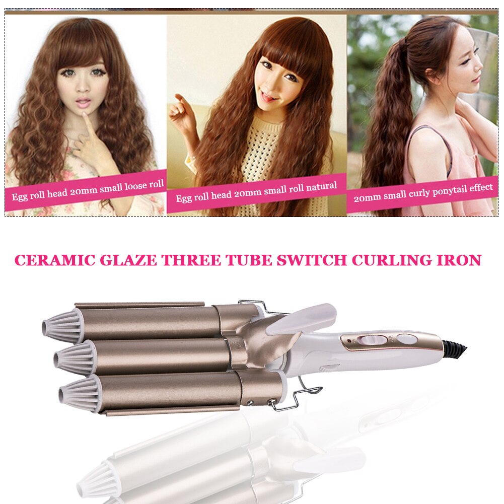 Triple Barrel Ceramic Curling Iron Electric Hair Perm Waver Styling Wand Hair Curler Hair Waver Styling Tools Hair Styler