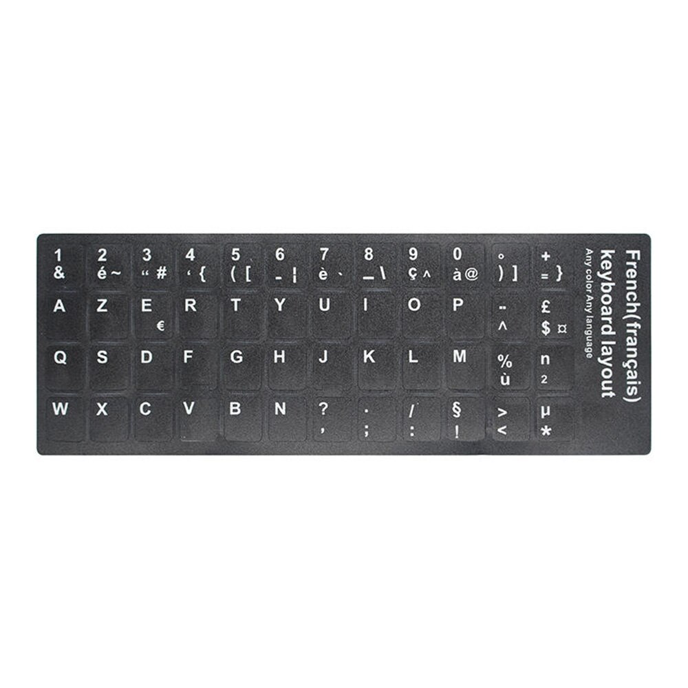 Autocollants Standard lisses pour clavier d&#39;ordinateur portable, 6 langues, allemand, russe, espagnol, français, italien, arabe