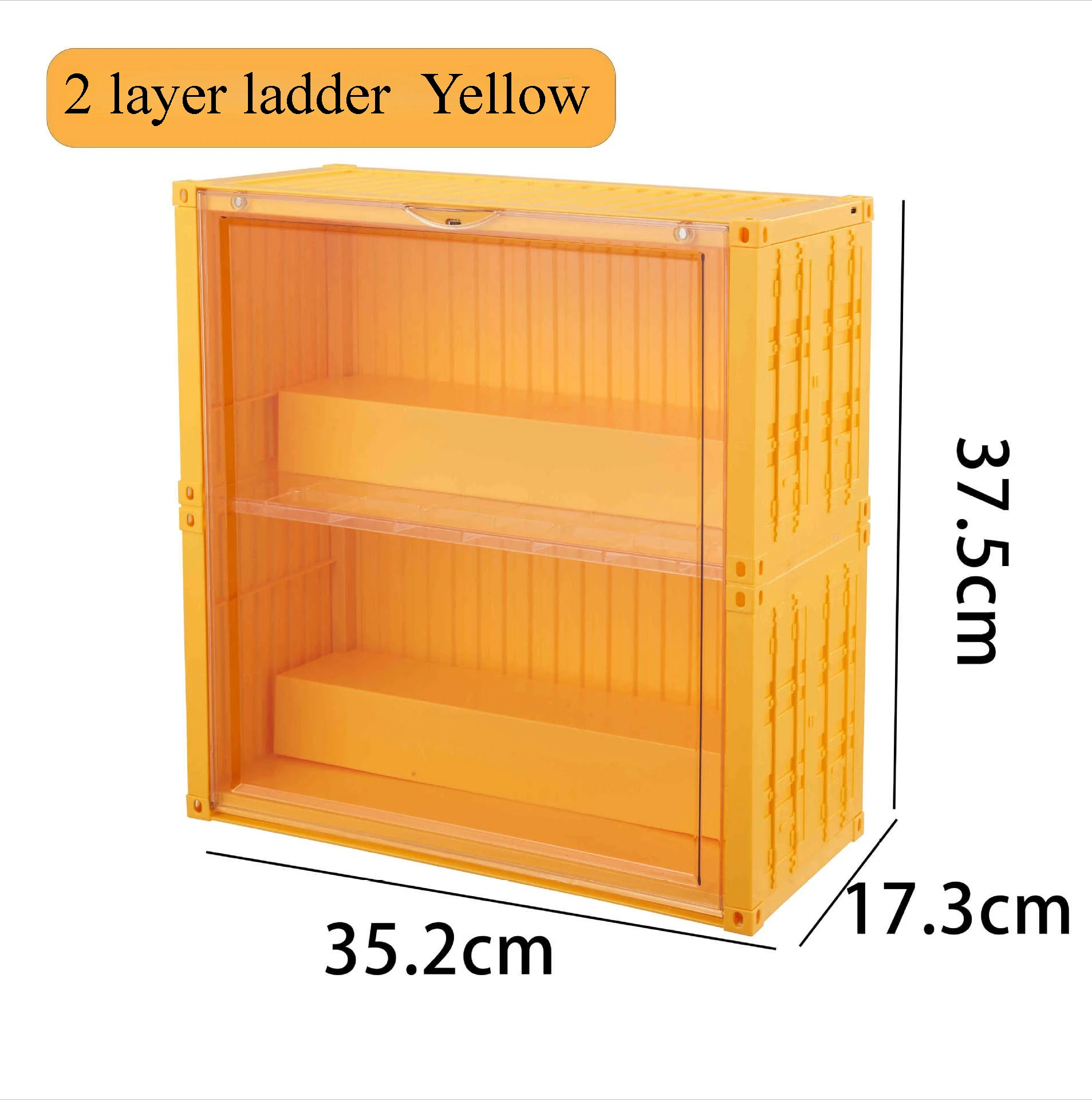 Conteneur jouets boîte de rangement lumières empilées Transparent Figure présentoir boîte aveugle Storag magnétique anti-poussière armoire avec LED: M / Orange